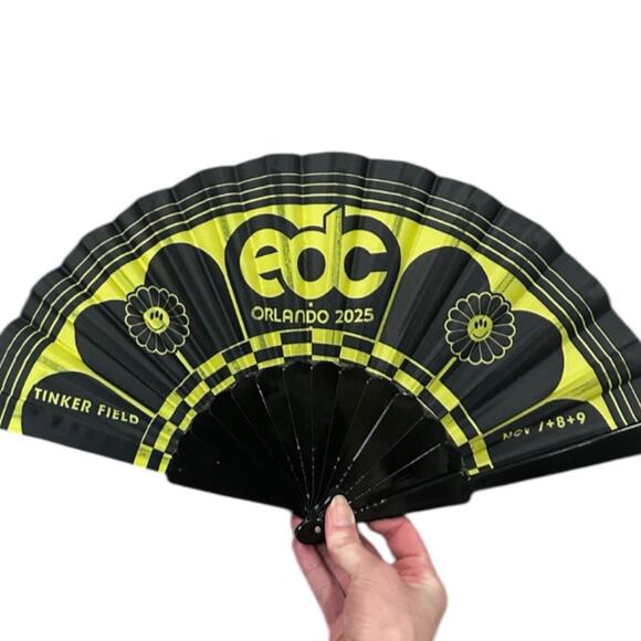 EDC 2025 Festival Rave Folding Hand Fan - Picture 3 of 7